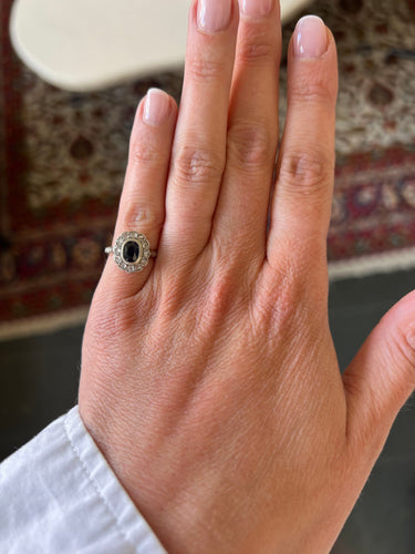 Bague 44.5 White gold and sapphire antique ring 58 Facettes