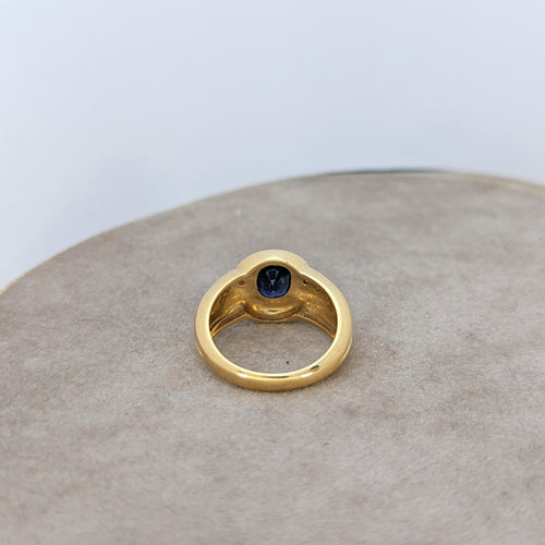 Bague Bague en or jaune diamants et saphir 58 Facettes 18689
