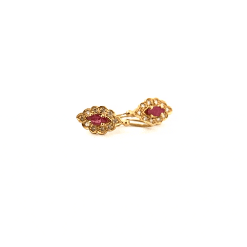 Boucles d'oreilles Dormeuses Or Jaune 18k Rubis & Diamants 58 Facettes B3BO-GS20816-03