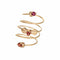 Bague 53 Bague à ressort en saphir orange, bijoux vintage en or jaune 10 carats à large bobine 58 Facettes G12490