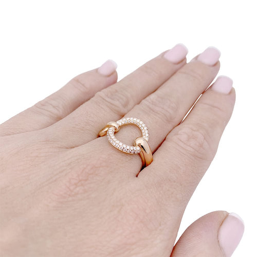 Bague 56 Bague Hermès "Filet d'or", or rose, diamants. 58 Facettes 33474