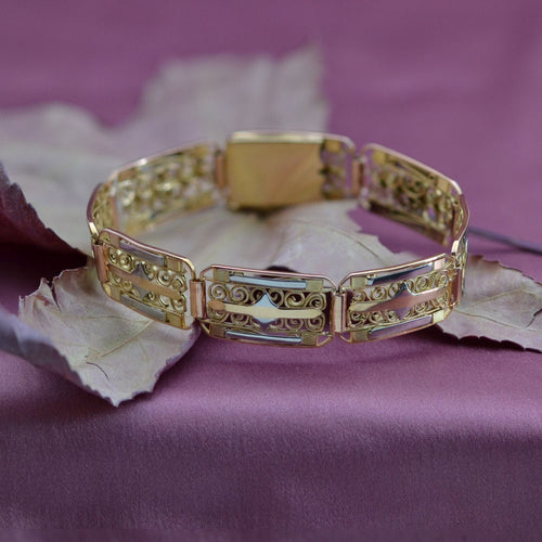 Bracelet Bracelet ancien Art déco 3 ors 58 Facettes 22-561