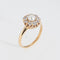 Antique Victorian Ring Pearl Mine Cut Diamond Cluster 14k Yellow Gold Halo 58 Facettes G13660