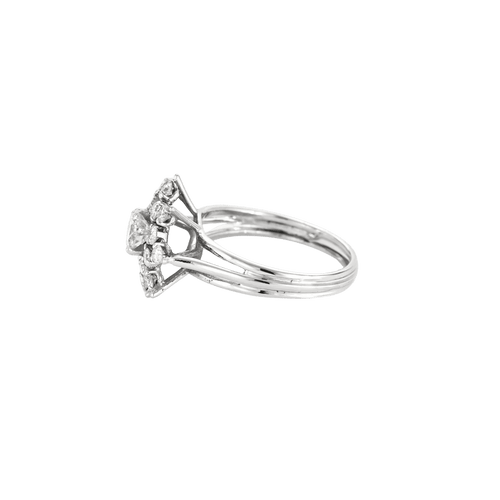 Bague 56 BAGUE ÉTOILE, OR BLANC ET DIAMANTS. 58 Facettes BO/240031