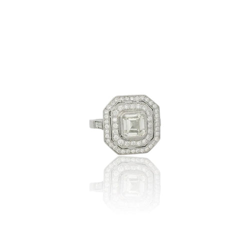 52 Double cluster diamond ring 58 Facettes