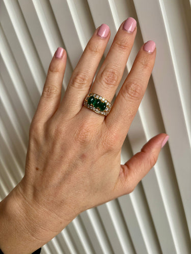 Bague BULGARi - Bague Trombino en or et diamants émeraude, années 1970 58 Facettes