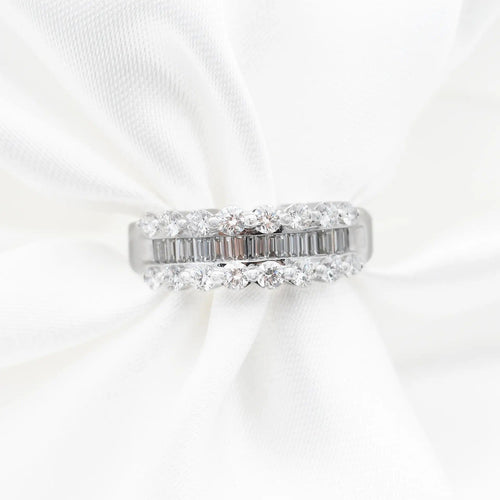 Bague 57 Bague rivière en or blanc et diamants 58 Facettes
