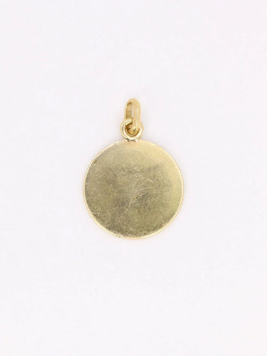 Pendentif Médaille amour AUGIS ronde Plus qu'hier moins que demain or jaune rubis diamant 58 Facettes J635