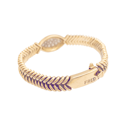 Bracelet Bracelet vintage Fred or jaune, diamants. 58 Facettes 34247