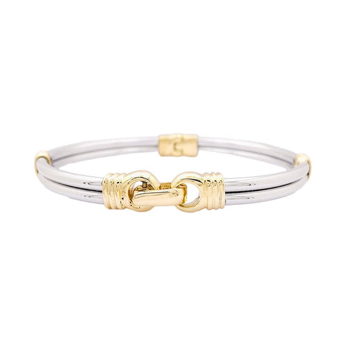 Bracelet Bracelet or et acier. 58 Facettes 34076