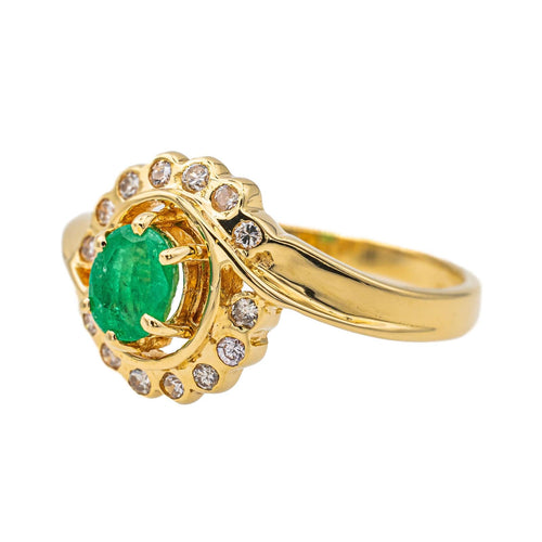 Bague 52 Bague Pompadour Or jaune Emeraude 58 Facettes 3447710CN