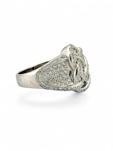Bague 57 Bague infini en or blanc et diamants 58 Facettes
