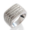 Bague 56 Bague moderne rectangulaire en or gris et diamants 58 Facettes 1