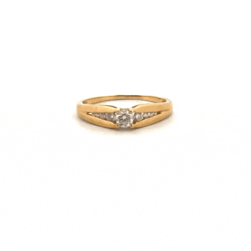 Bague 53 Solitaire or jaune et diamants 58 Facettes 70-GS38386-2