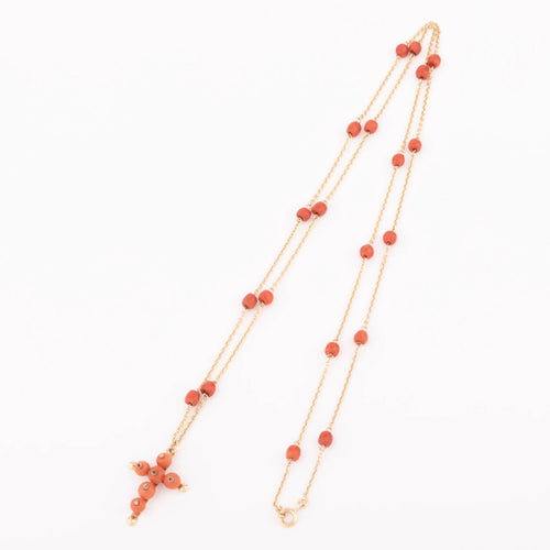 Sautoir en or et corail