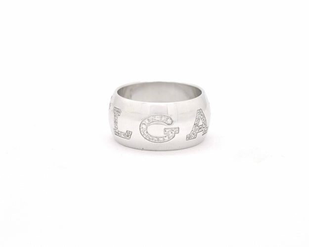 Bague 54 BULGARI - Bague monologue avec diamants 58 Facettes