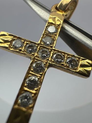 Pendentif Pendentif Croix or jaune diamants 58 Facettes 1FPE-GS33584