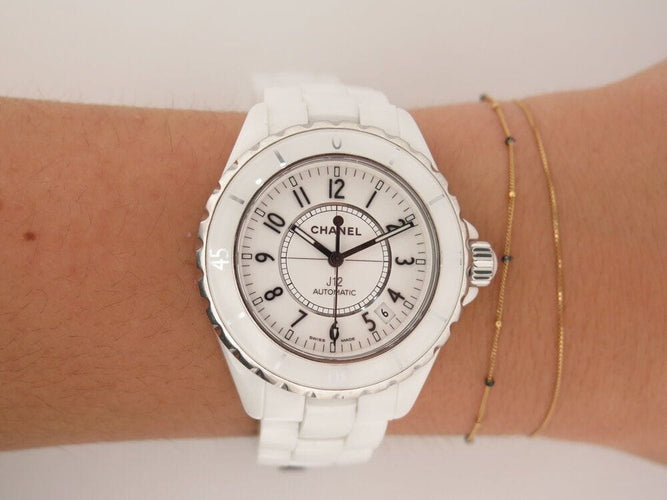 Montre montre CHANEL j12 38 mm ceramique blanche automatique 58 Facettes 261872