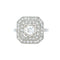 Bague 49.5 Bague de fiançailles Art Déco Octogonale, Platine et Diamants 58 Facettes 420