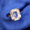 Bague 56 Bague ancienne aigue-marine taille émeraude et or jaune 58 Facettes 19-462B