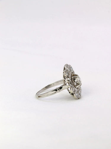 Bague 52.5 Bague marguerite Art Déco diamants 1,3 carats 58 Facettes J397