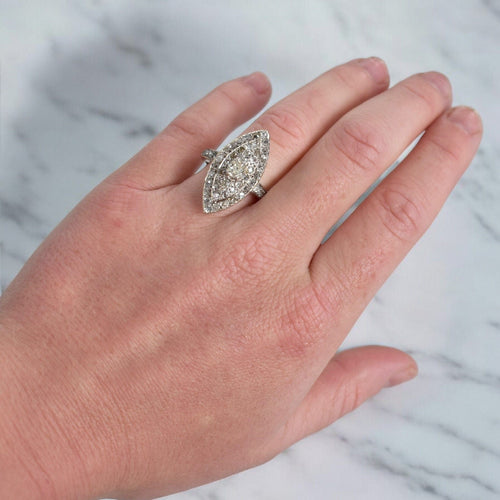 Bague 58 Bague Navette Diamants 4 carats 58 Facettes