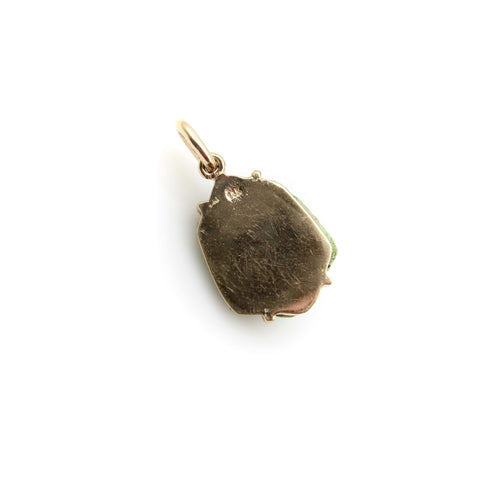Pendentif Pendentif/breloque Pharaon en faïence de style Art déco de style néo-égyptien, monté sur or 14 carats 58 Facettes
