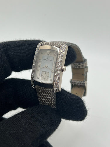 Montre Baume & Mercier Hampton Milleis Or blanc 18 carats et diamants 58 Facettes