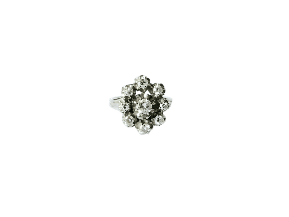 Bague 50 Bague or blanc et diamants 58 Facettes