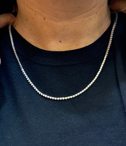 Collier Collier rivière de diamants or blanc 58 Facettes
