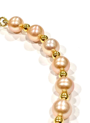 Bracelet Bracelet perles de culture et boules or jaune 58 Facettes