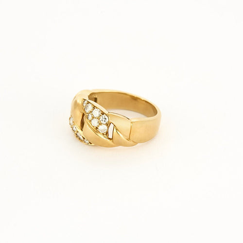 Boucles d'oreilles CARTIER x GEORGES LENFANT - BERGAME - Parure en or jaune et diamants 58 Facettes 58FC14