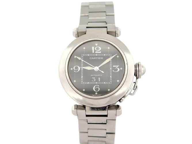 Montre montre CARTIER pasha c 2475 35mm acier automatique   lady 58 Facettes 269255