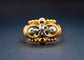 Bague Bague de style Art Déco en Or Jaune 18 Carats avec Trois Diamants de 0,7 Carat 58 Facettes