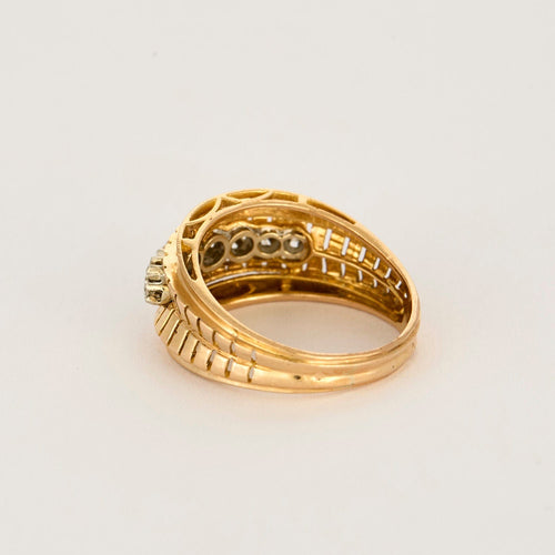 Bague 58.5 Bague bandeau or jaune et diamants 58 Facettes SQU3184