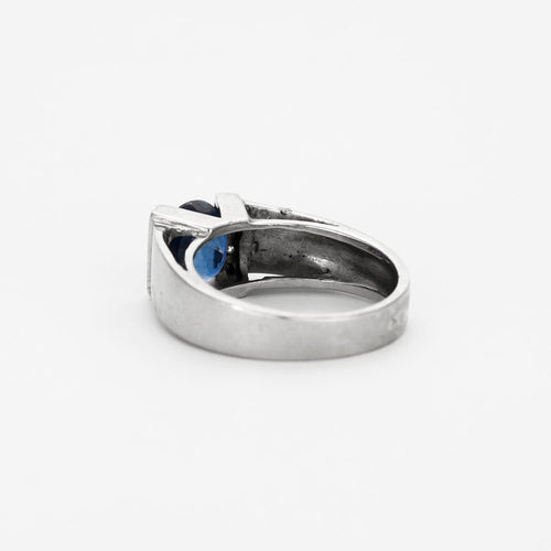Bague 59 Bague jonc or gris saphir et diamants 58 Facettes GU32
