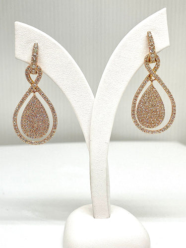 Boucles d'oreilles Boucles d’oreilles "Edouard Nahum" 2 en 1 en or rose 18 carats et diamants 58 Facettes