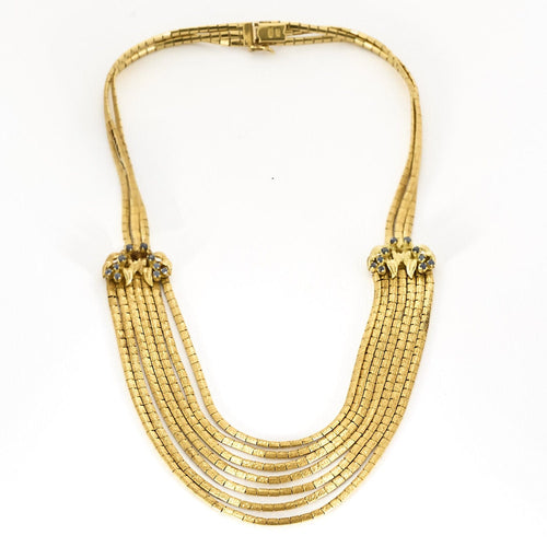 Collier Rare Collier draperie  en or jaune et saphir 58 Facettes GU298