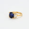 Bague Saphir Diamants Baguettes