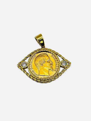 Pendentif Pendentif œil impérial avec Louis d’or 20 Francs Napoléon III 58 Facettes
