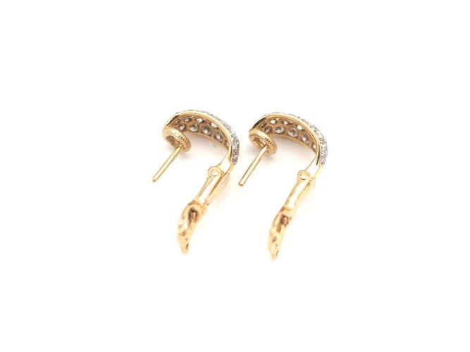 Boucles d'oreilles Boucles d'oreilles or jaune 750 mil et diamants 58 Facettes