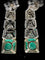 Boucles d'oreilles Paire de boucles d'oreilles pendantes sertie de 6 carats d'émeraudes 58 Facettes