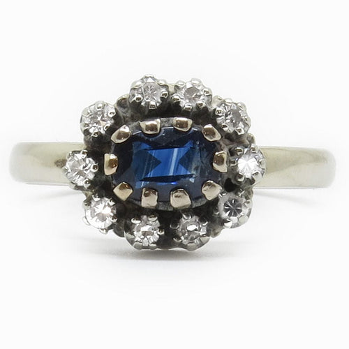 Bague Bague marguerite ornée d'un Saphir 58 Facettes