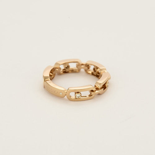 Bague 53 MESSIKA - Move Link Multi - Bague en or rose et diamants 58 Facettes CAL22186
