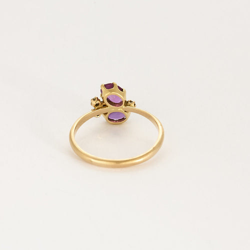Bague 55 Bagur or jaune, saphirs roses et diamants 58 Facettes ALB1643