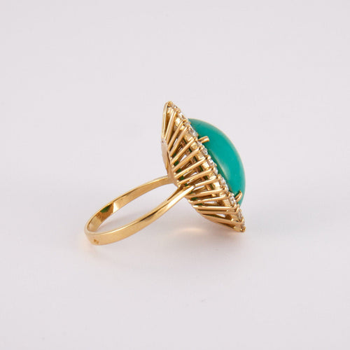 Bague 56 BAGUE MARGUERITE TURQOISE DIAMANTS 58 Facettes 0