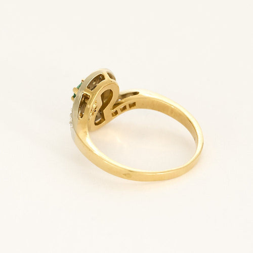 Bague 56.5 Bague en or jaune, gris, topaze et diamants 58 Facettes ROD3526