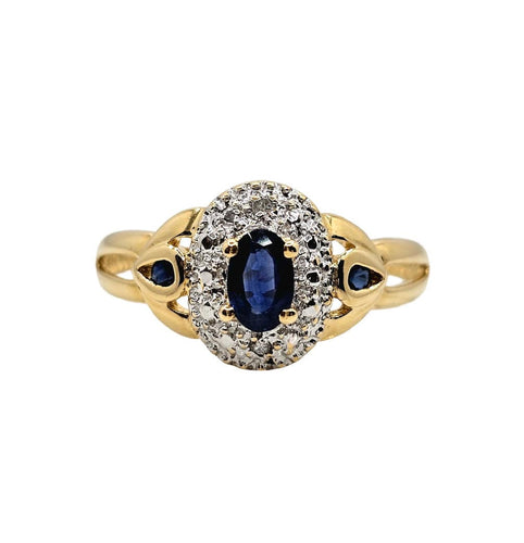Bague 53 Bague en Or jaune, Or blanc et Saphirs 58 Facettes 649