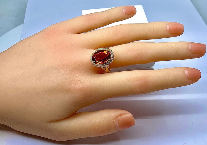 Bague Bague en or jaune 18 carats et citrine 58 Facettes AB381
