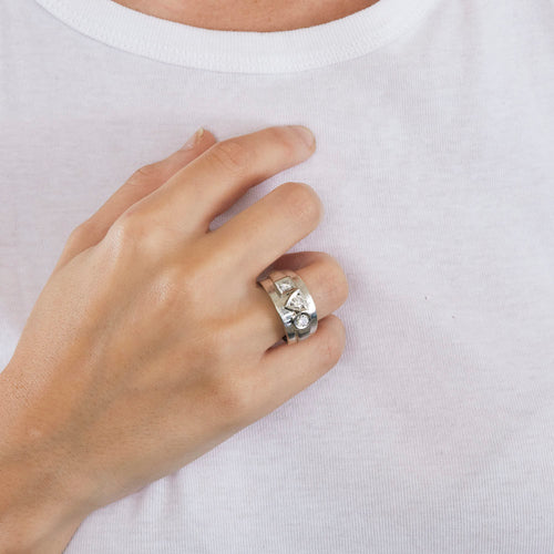 Bague 49 Bague or gris et diamants 58 Facettes GU67